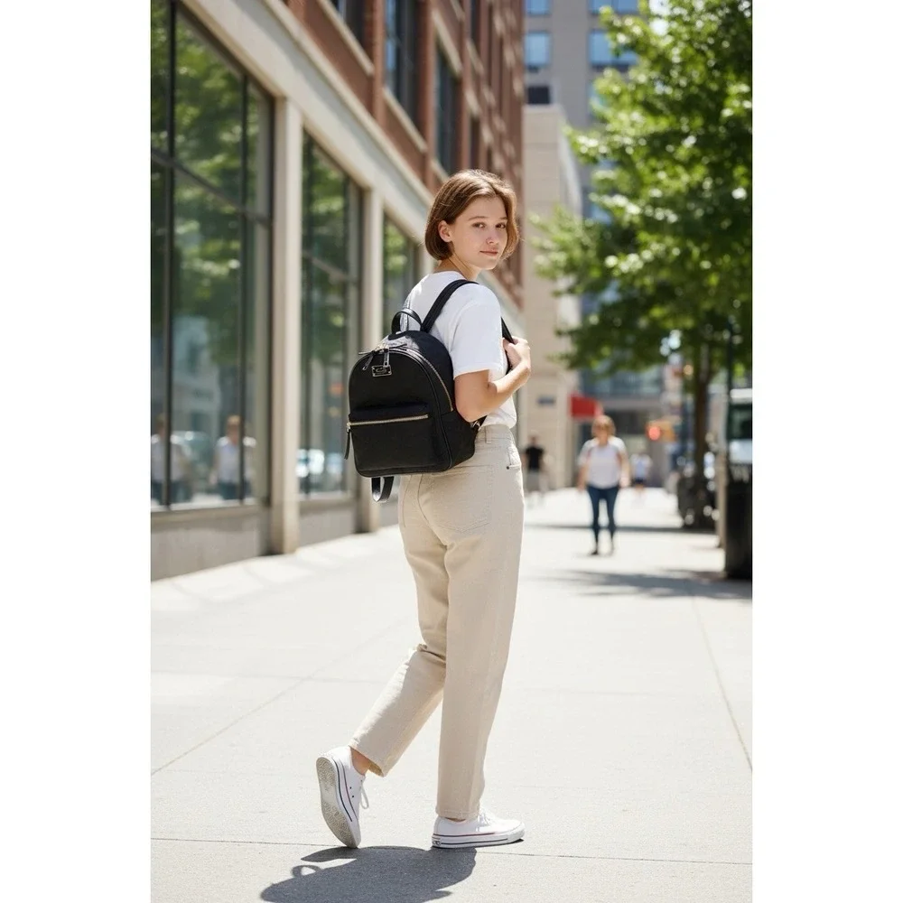 Kate Spade Black Nylon Wilson Road Quilted Small Black Backpack